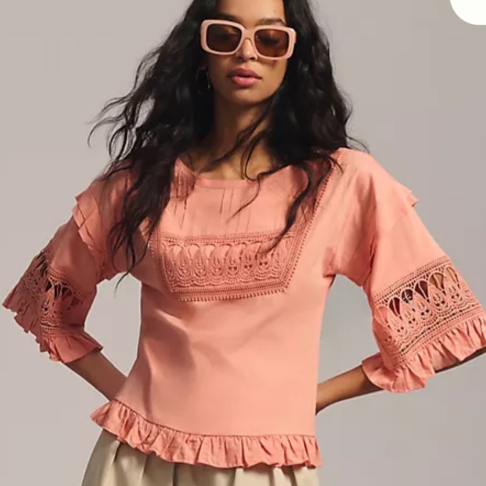 NWT Anthropologie Sonoma ruffled top by Tiny.